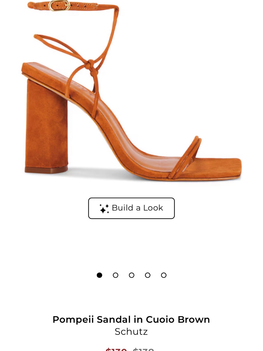 Schutz Pompeii Ankle-Tie Sandal In Cuoio Brown